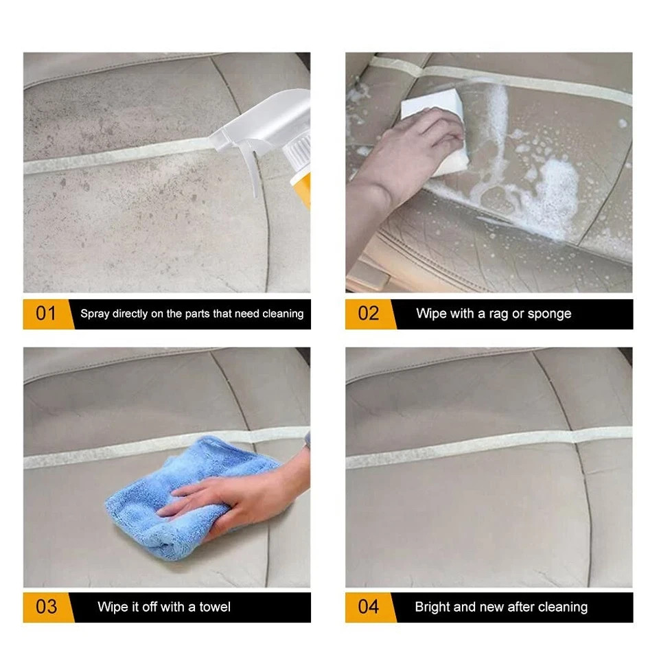 2Pcs Multipurpose Foam Cleaner Spray 100ml, Foam Cleaner for car and House Le…