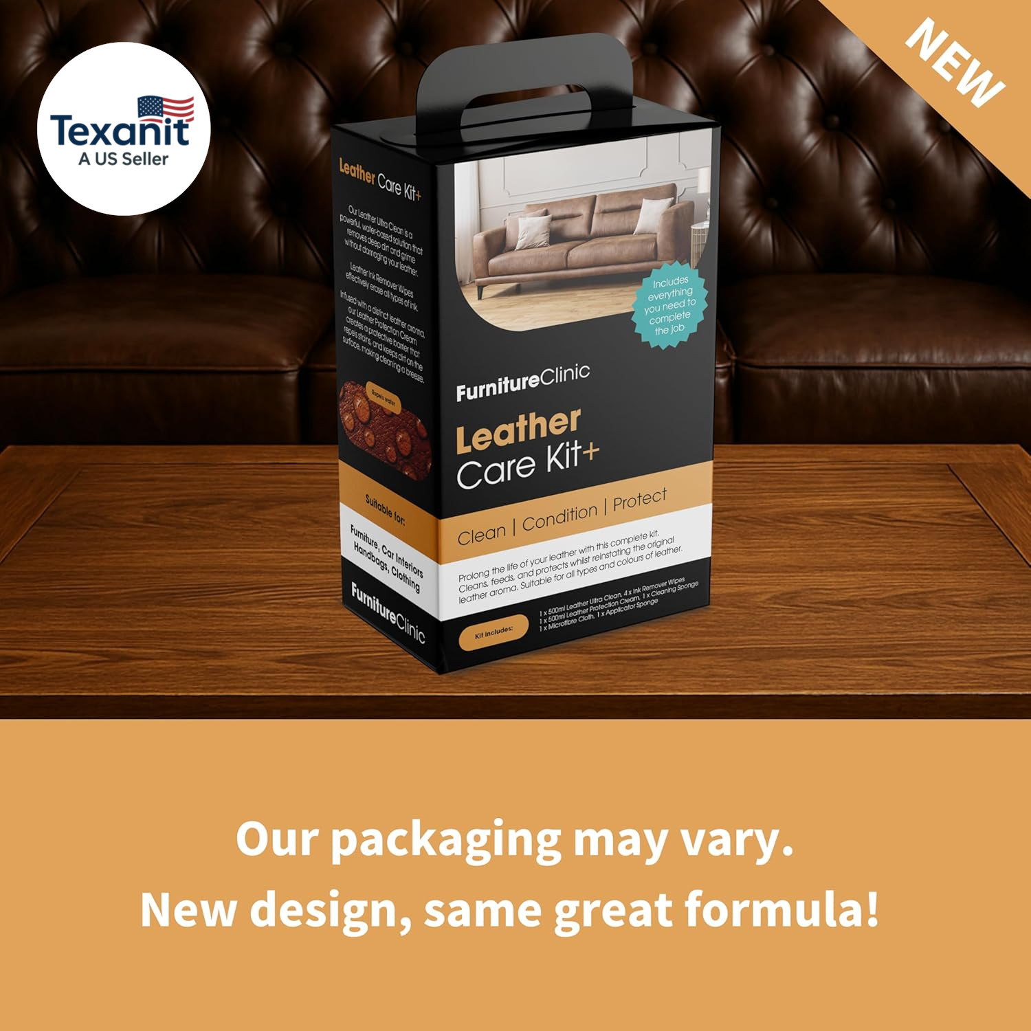 Large Leather Care Kit | Leather Cleaner + Conditioning Protection Cream for Fur