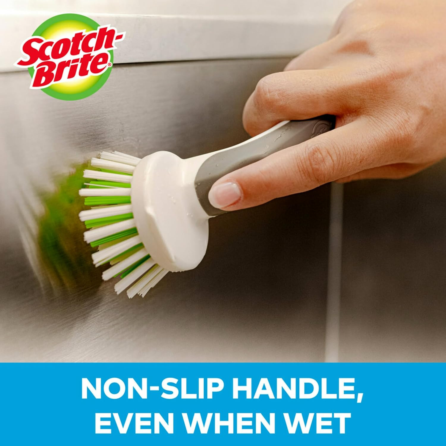 Scotch-Brite Little Handy Scrubber Brush, 6 Dish Brushes, Dish Brush with Long L