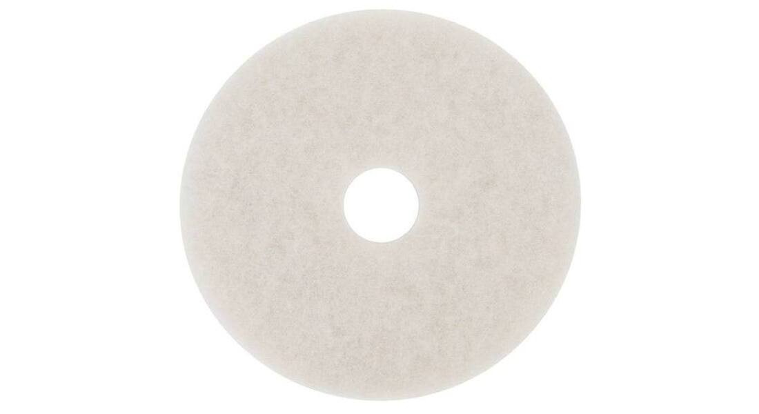 3M 4100 Scrubbing Pad 14X1 IN White Non-Woven Polyester Fiber 175-600 RPM Center