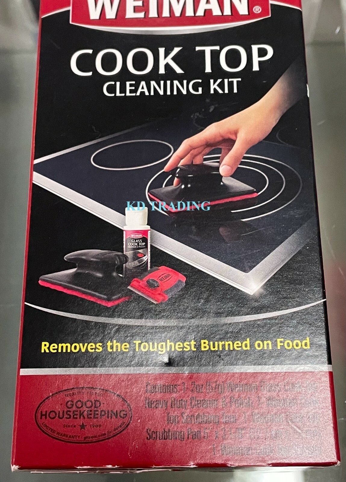 (2-Pk) WEIMAN Glass Stove Cook Top Complete CLEANING KIT with Scrubber & Scraper