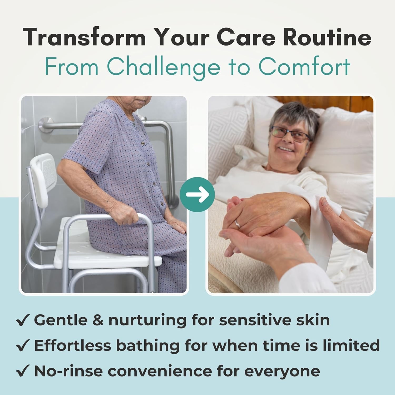 Nurture XL Ultra Thick Body Wipes for Adults w/Aloe | 120 Extra Large Disposab