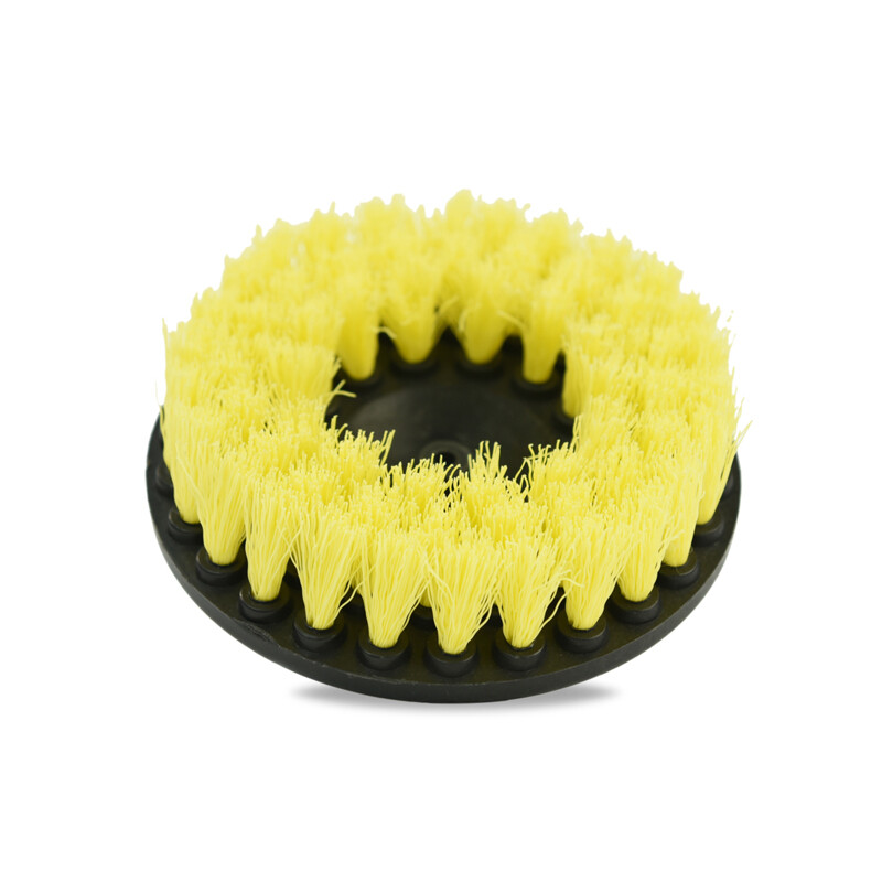 2 Pcs Carpet Brush with Drill Attachment, Medium Duty, Yellow