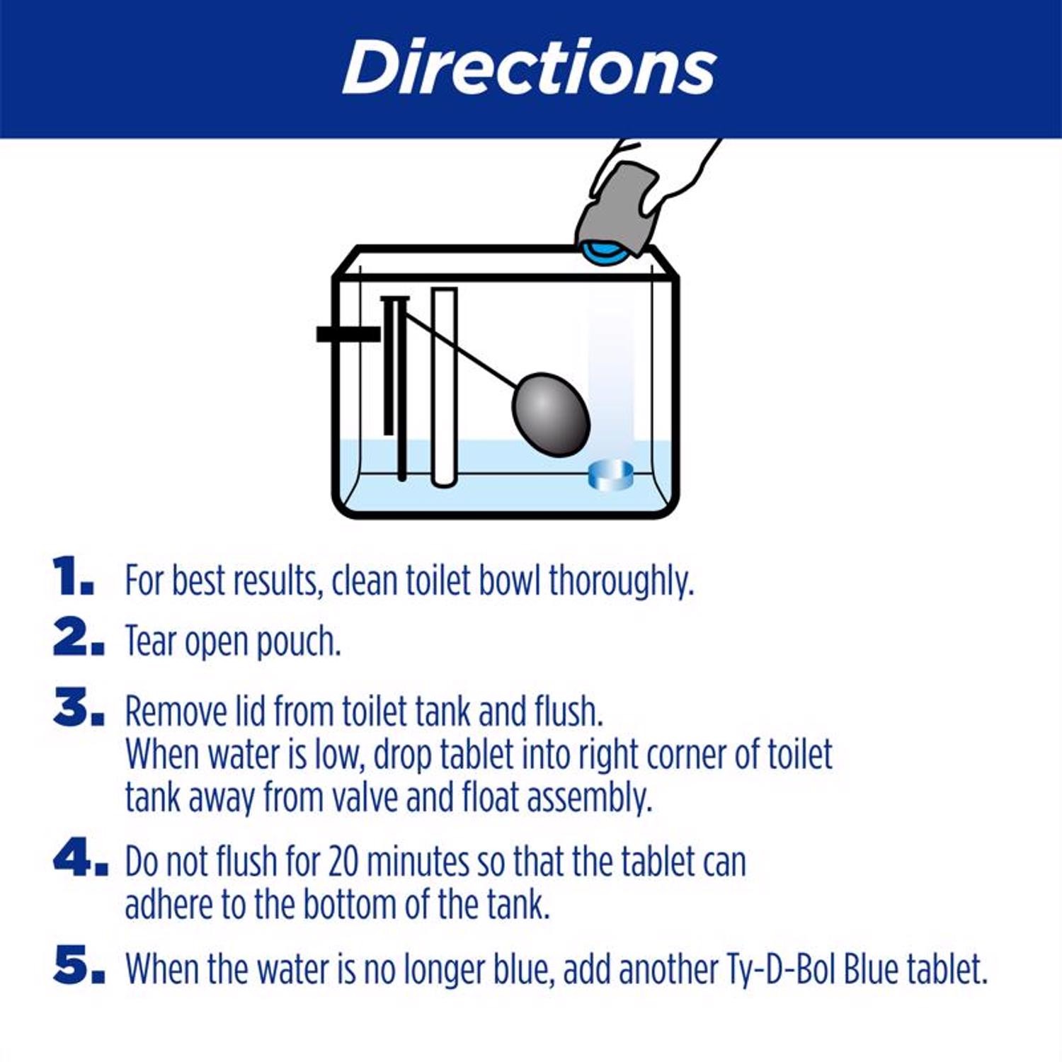 Ty-D-Bol 675000.1 Blue Tablet Automatic Toilet Bowl Cleaner (Pack of 10)