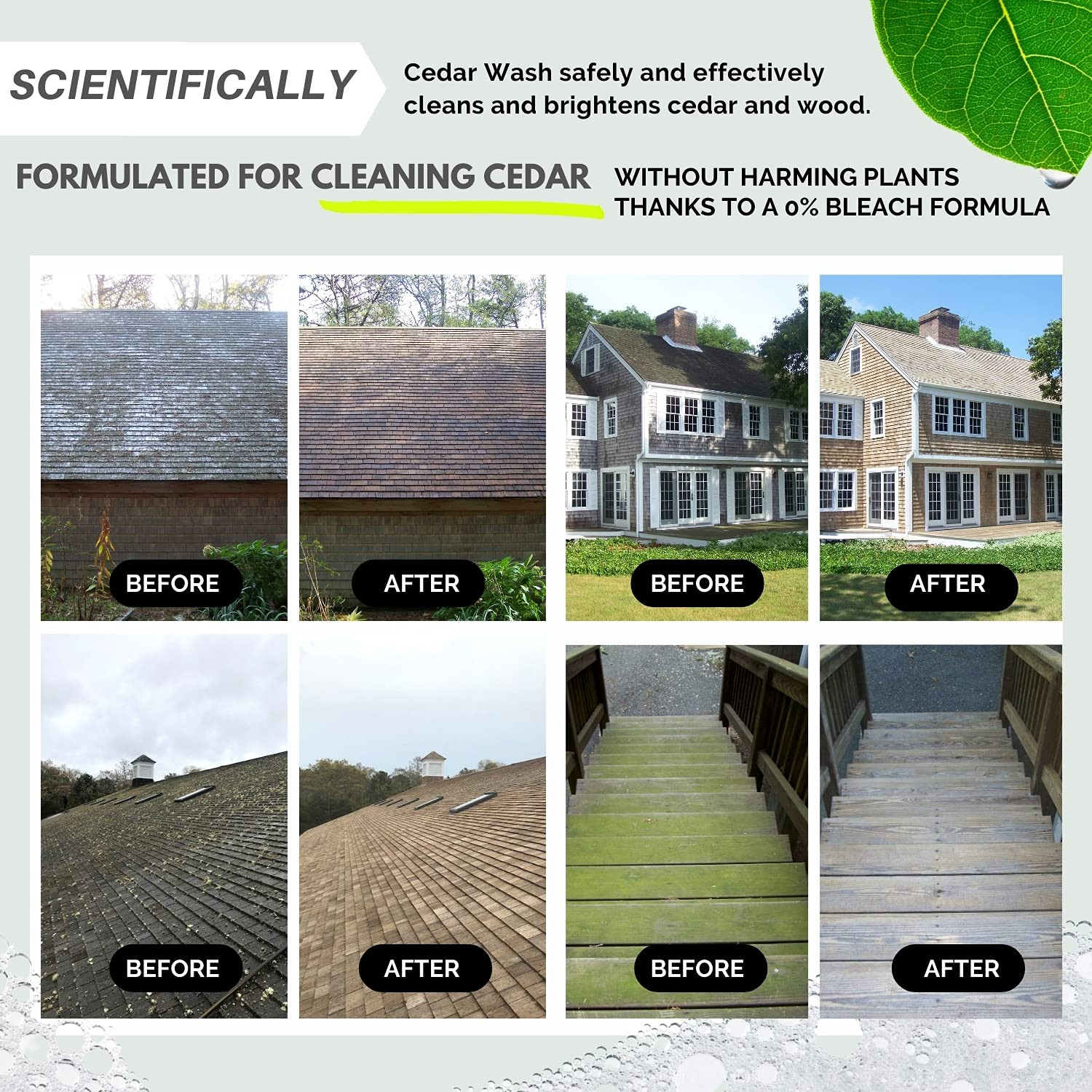 CEDAR WASH Eco-Safe and Organic Wood Cleaner, 10 Lb. Container, Clear (WS-CW-10L