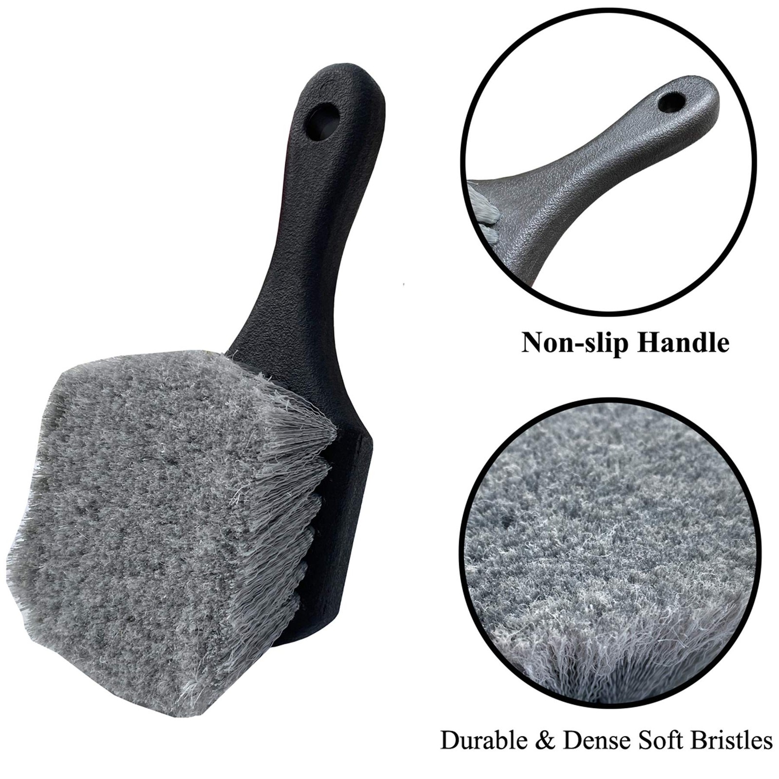 Wheel & Tire Brush for Car Rim, Soft Bristle Car Wash Brush, Cleans Tires & R…