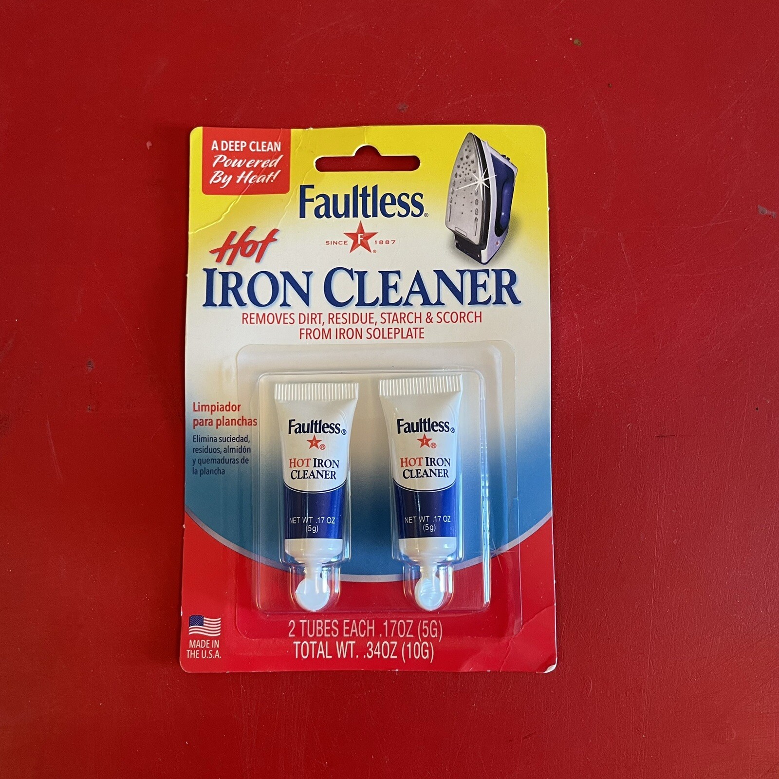 Faultless Hot Iron Cleaner – 2 Pack .17oz tubes .34 OZ total: Flat Curling Steam