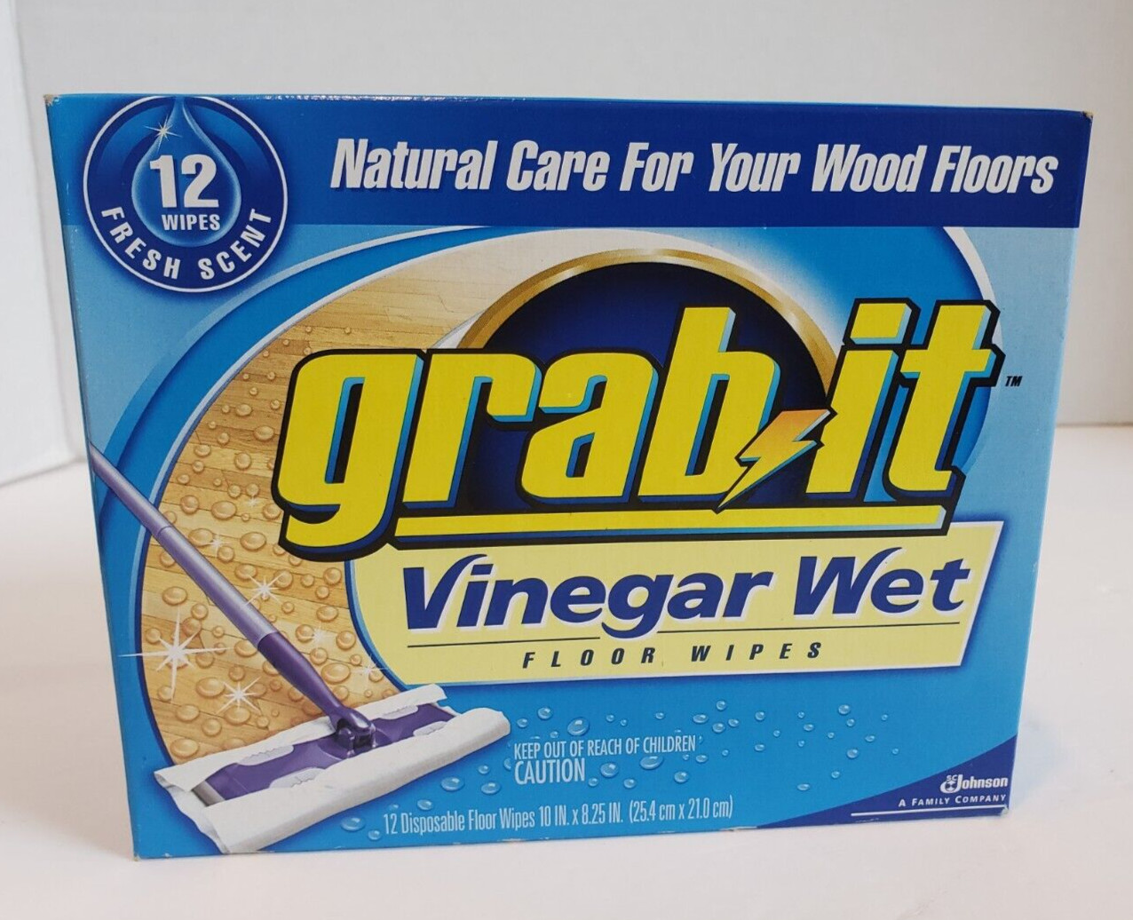 Pledge Grab-it Sweeper, 10 Dry Cleaning, 12 Vinegar Wet Cloths Vintage Floor Fan