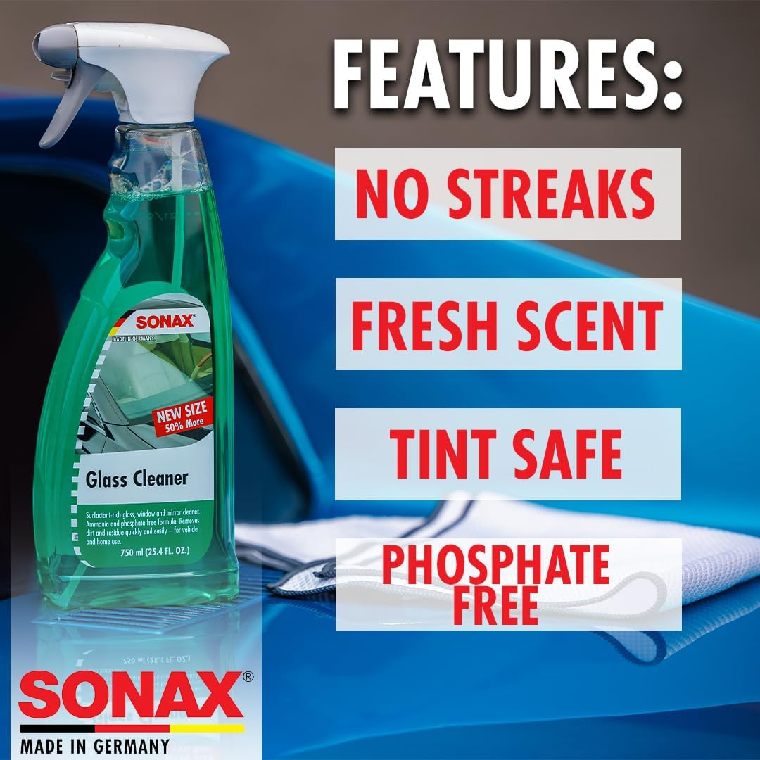 SONAX Pinnacle Glass Cleaner Combo | Complete Glass Cleaning Kit for Vehicles &