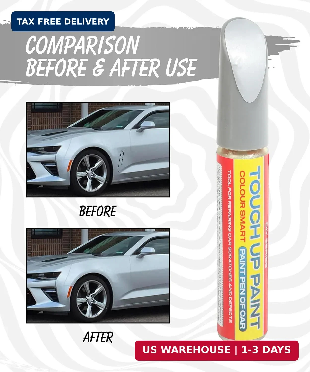 Pure Silver Touch Up Paint Universal Color Match for All Car Models Repair Pen