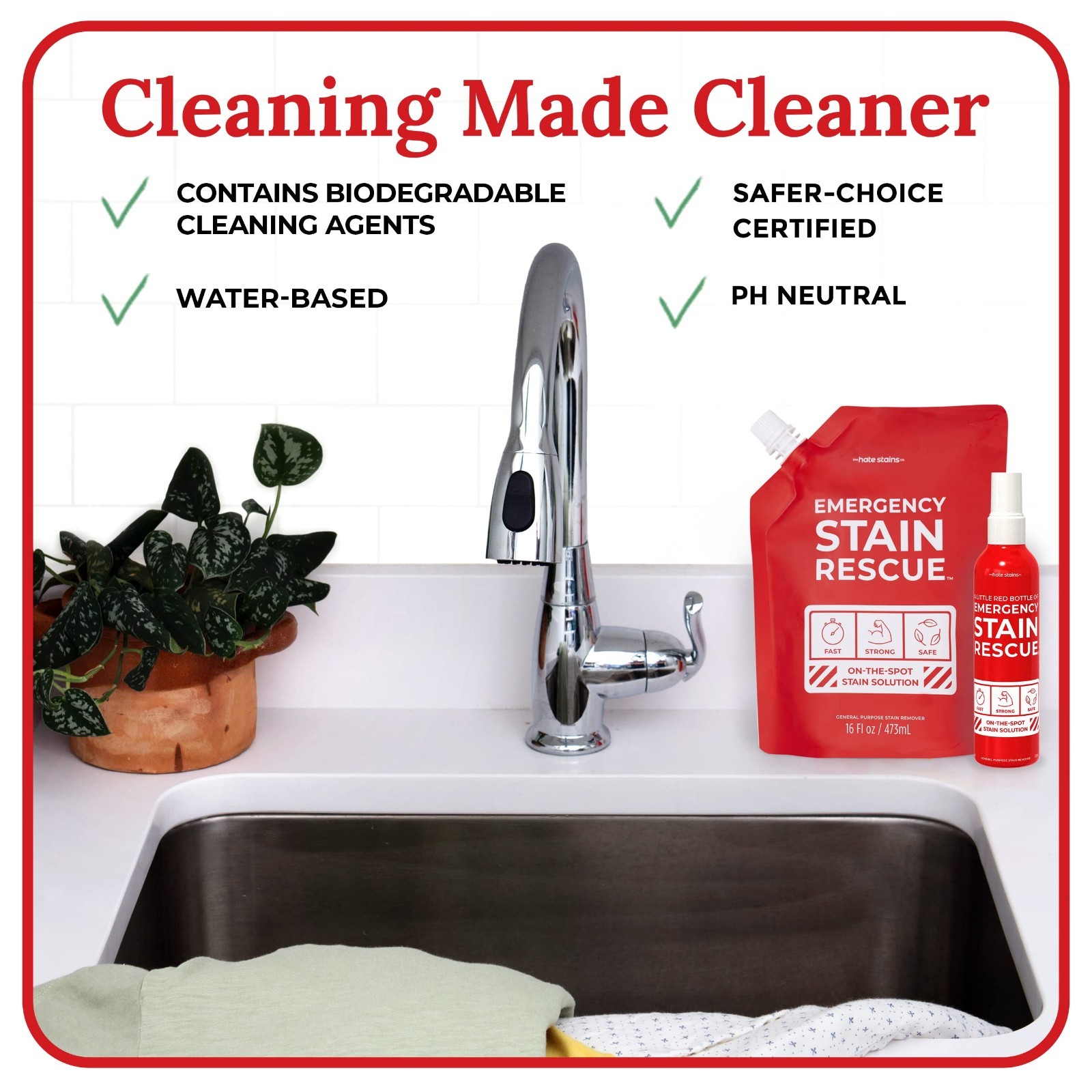 Stain Remover Spray for Carpet – Emergency Wine & Coffee Stain Cleaner 16oz