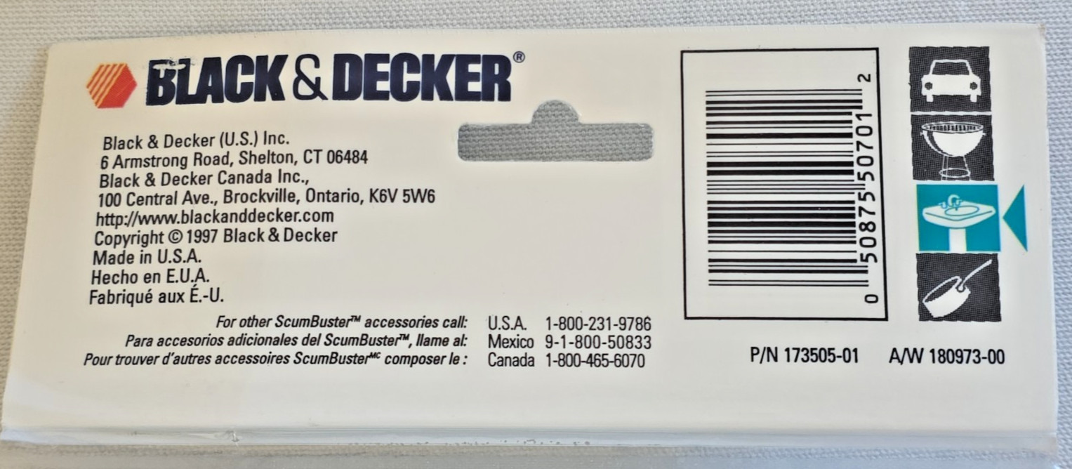 Black & Decker Scum Buster Refill Scrub Pads SBP4 (2 White & 2 Blue Pads) NEW!