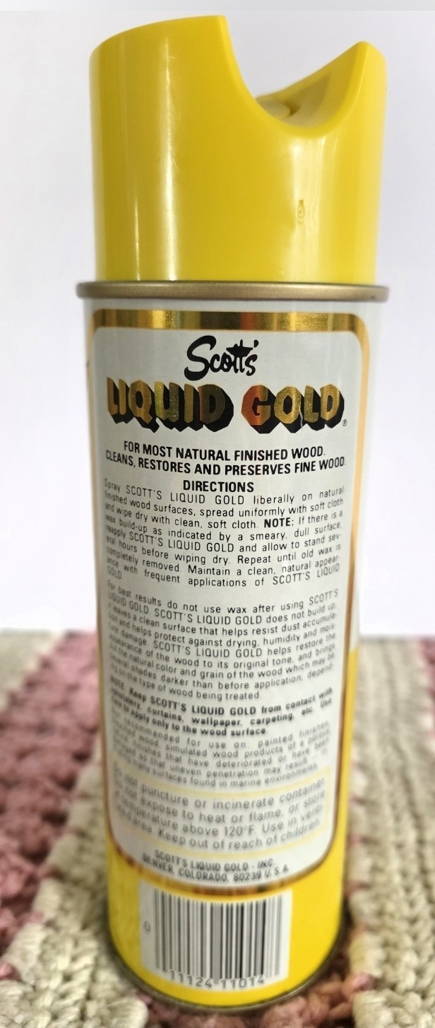 Rare Vintage Scott’s Liquid Gold 14 oz Lemon Scent Wood Cleaner Prop Full Can