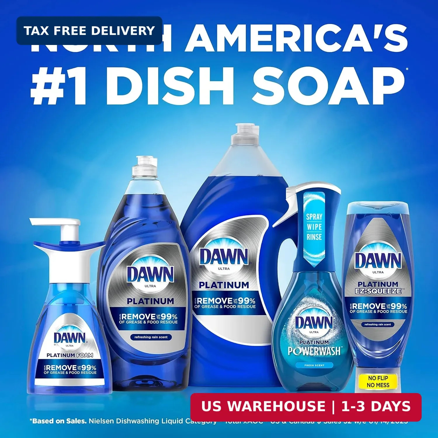 Dawn Ultra Platinum Foam Dishwashing Foam, Fresh Rapids Scent, 10.1 fl oz (Packa