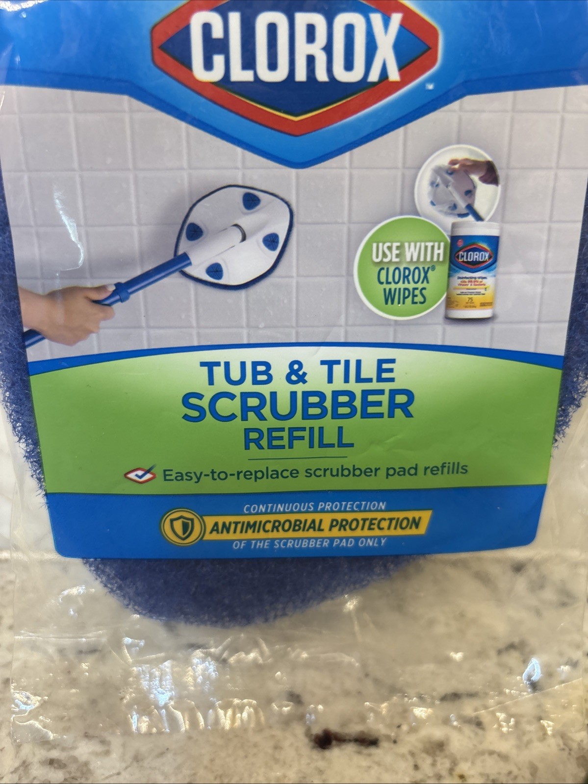Clorox Tub and Tile Scrubber Refill Only New Shower Cleaning Antimicrobial 78600
