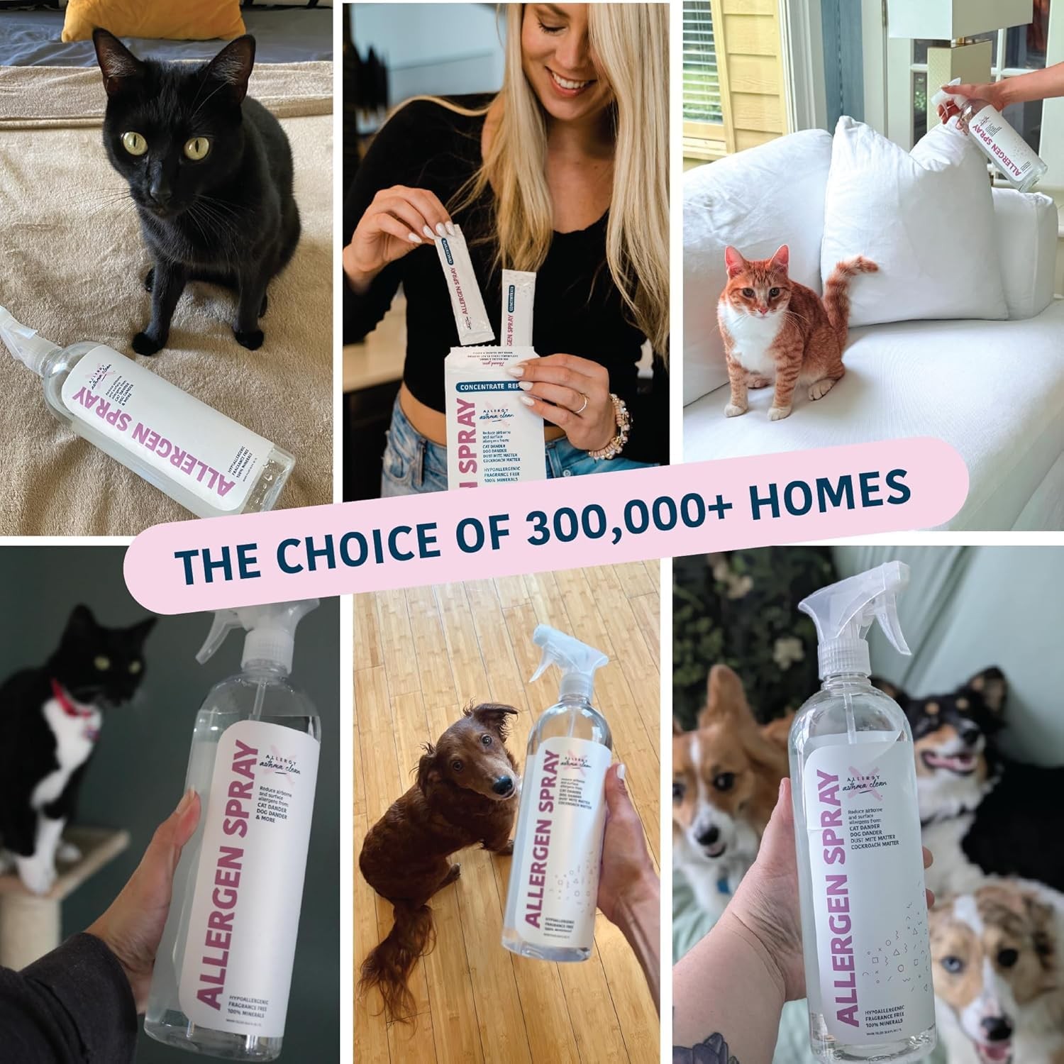 Allergen Spray, Pets, Dust Allergies & More, & Surface, Just Add Water, Bottl…