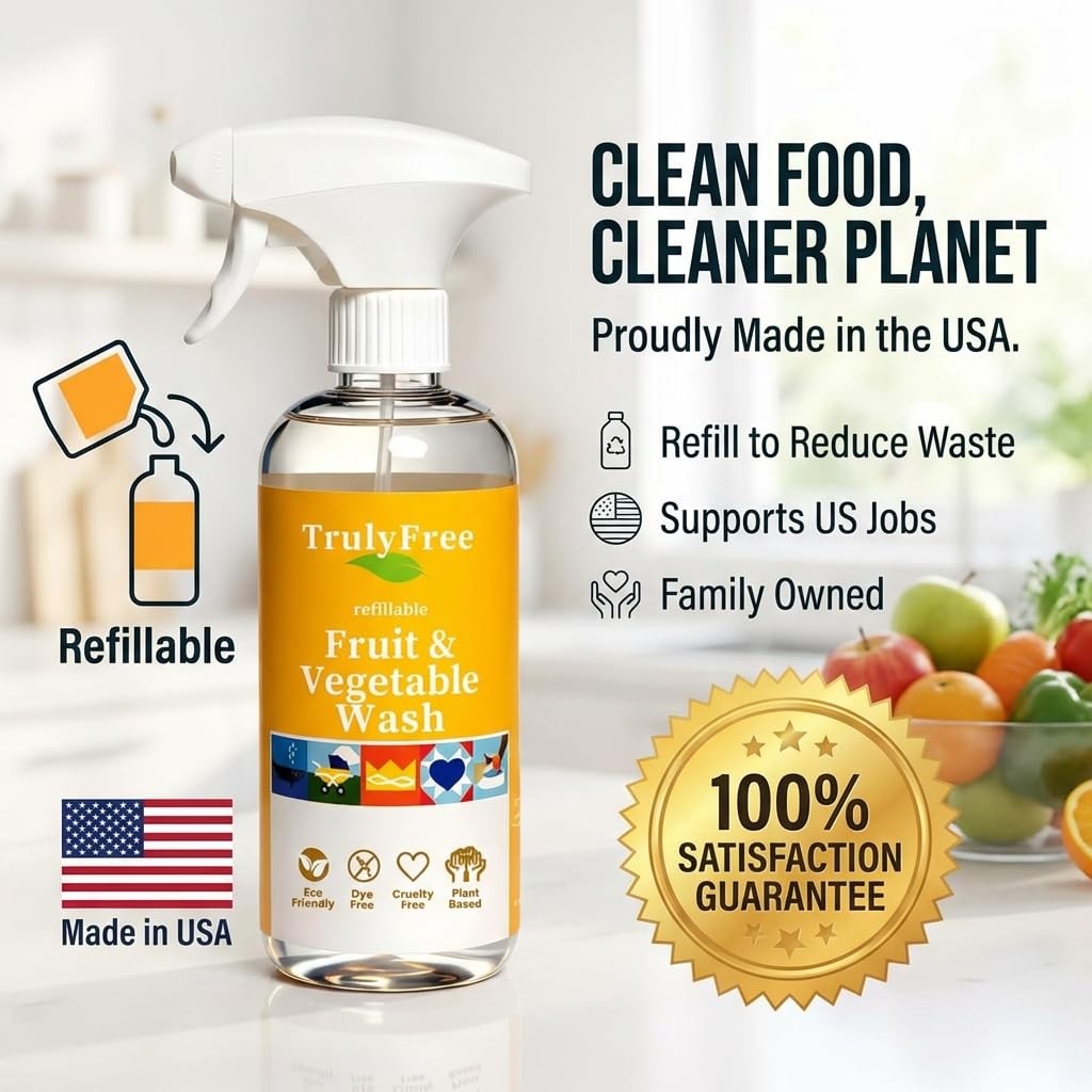 Fruit and Vegetable Wash – Veggie Wash Removes 99% of Dirt & Wax | Plant-Base…