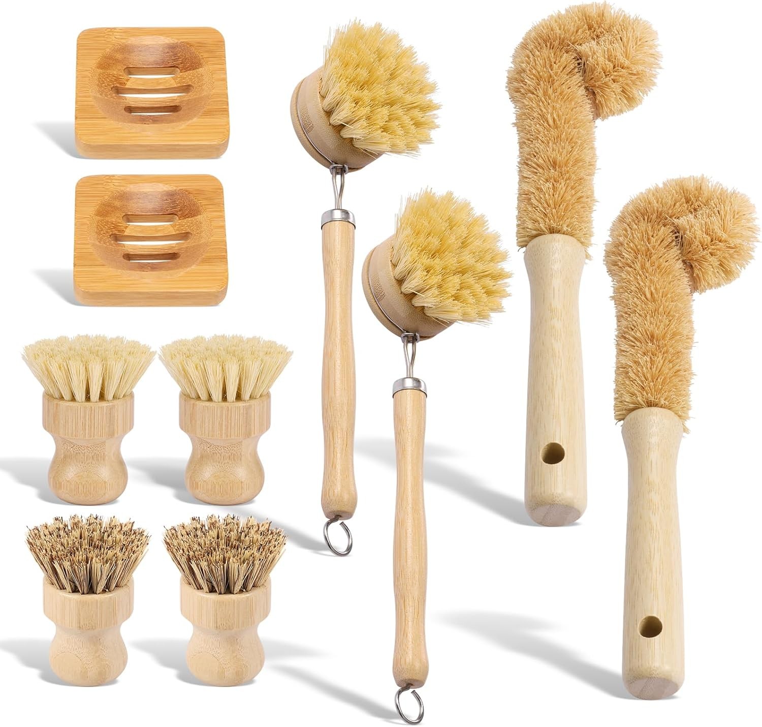 5 Pcs Bamboo Dish Brush Set Practical Dish Cleaning Brush Set Multifunctional
