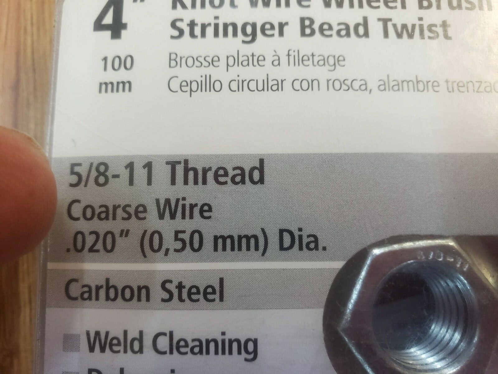 82186 4X5/8-11 Wire Wheel, Pferd Inc, EACH, EA, Threaded knot wheel brushes. Str