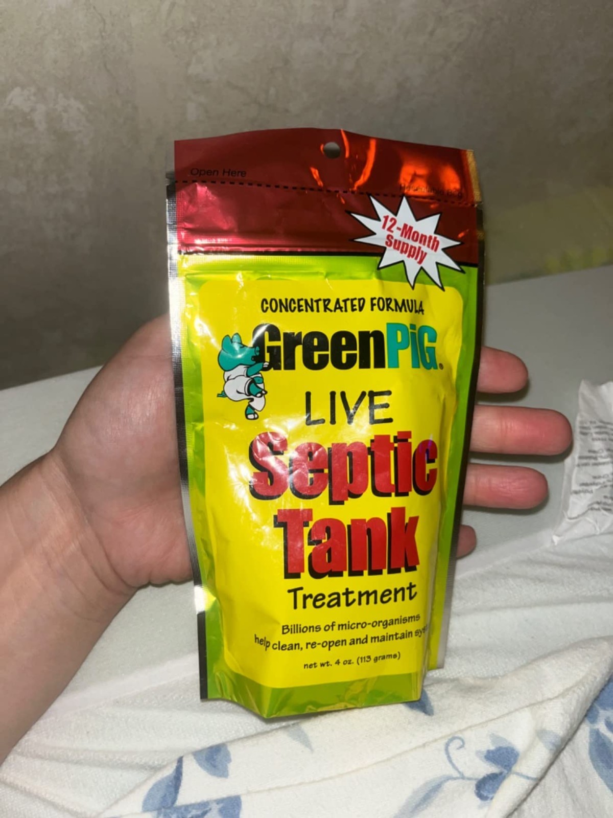 Green Pig Septic Tank Treatment – 3-Year Supply Enzyme Packets, 12 Count
