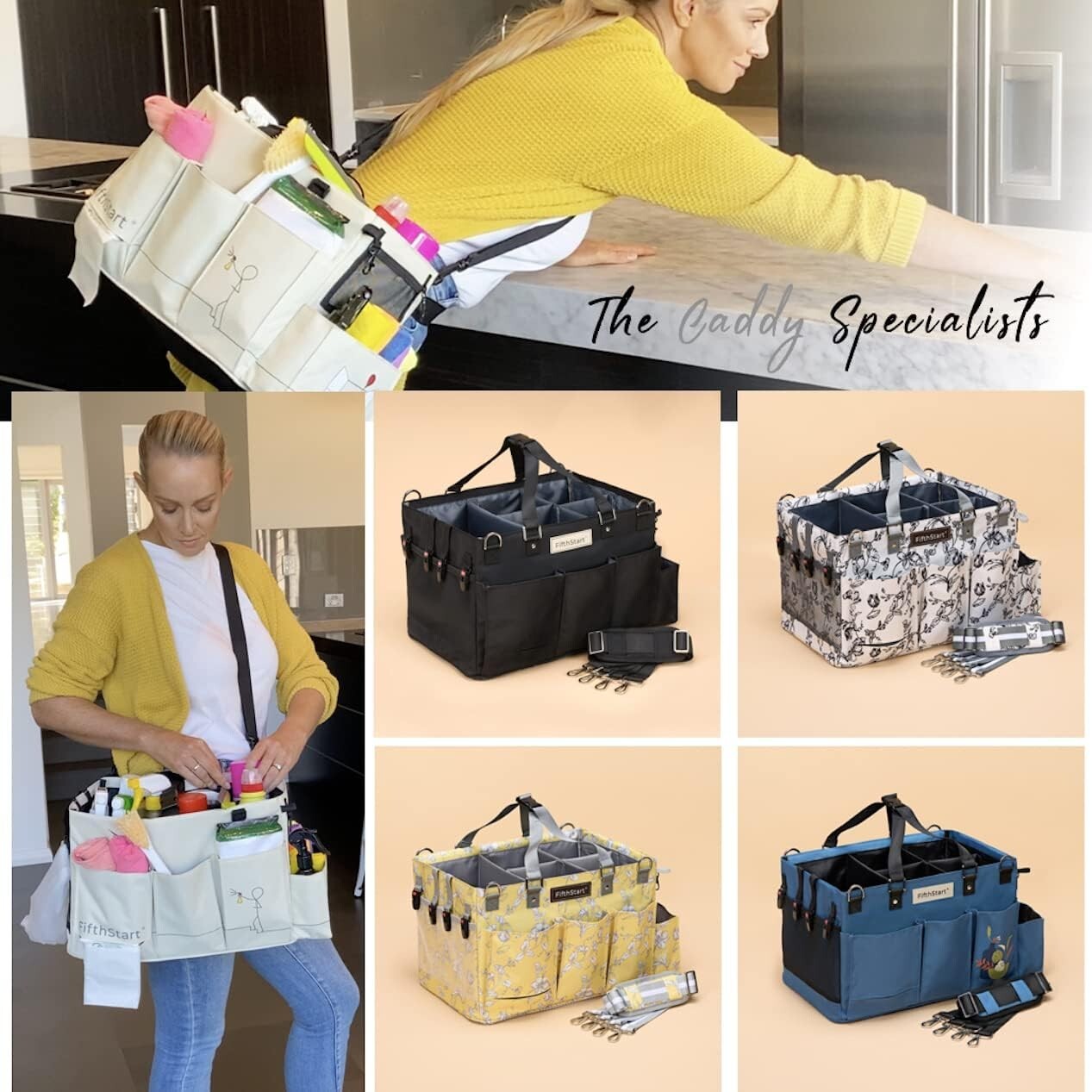 Easily Cleaned Tote Caddy with Stylish Design – 9 Pockets for Total Organization