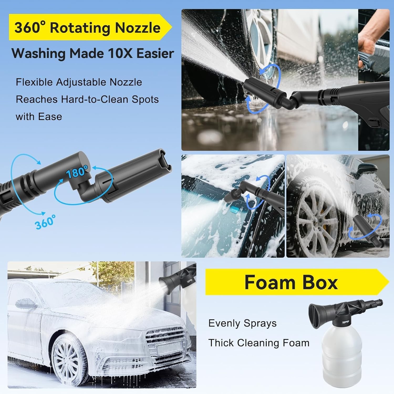 Portable Cordless Cleaner with Tank: Foldable Electric Cleaning Tool, 3.4 Gal…