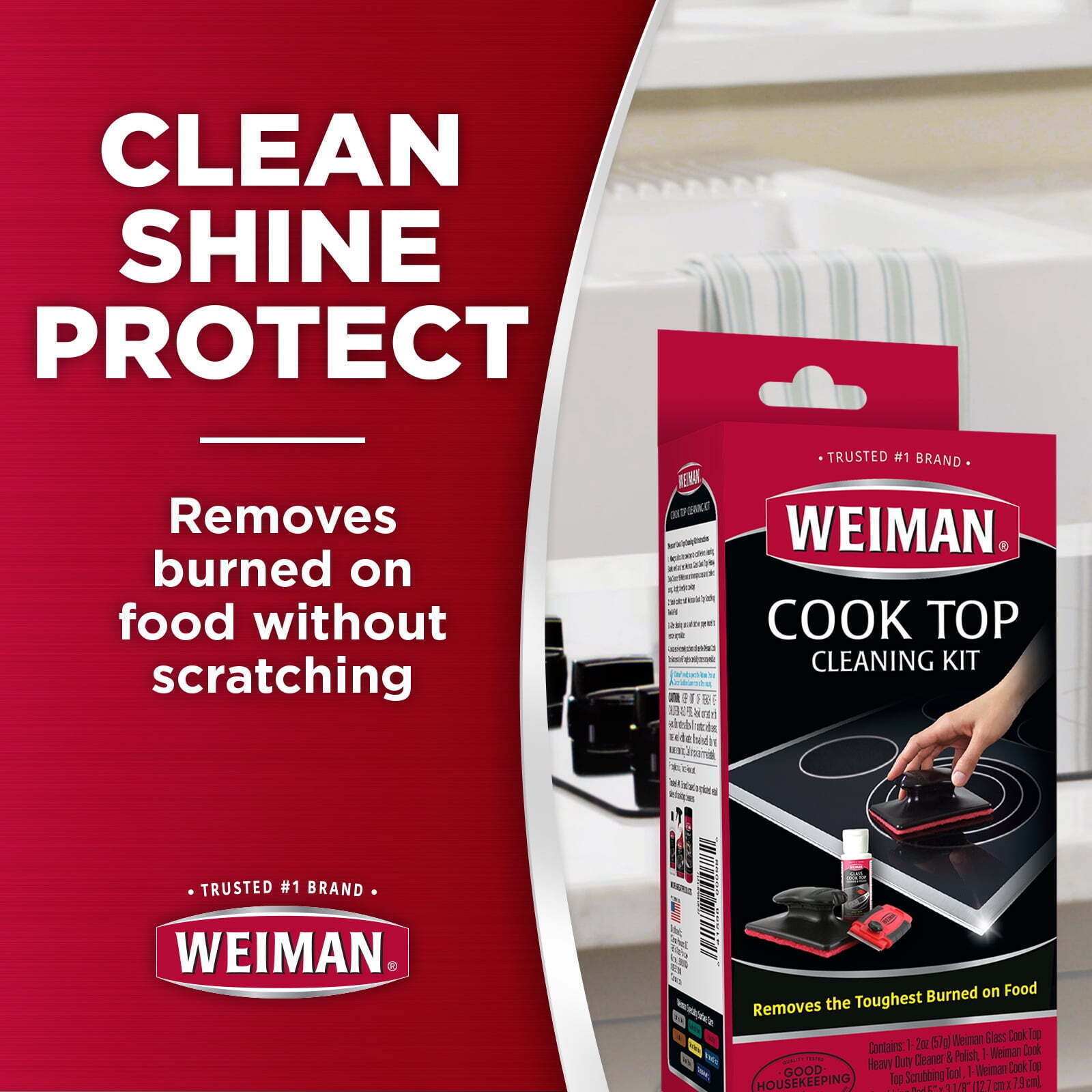 Kitchen Cook Top Complete Cleaning Kit w/ Cream Scrubbing Pad and Scraper Home