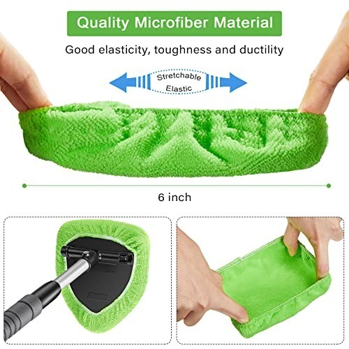 20-Pack Microfiber Windshield Cleaning Pads Car Window Glass Wipes 4-6in Tools