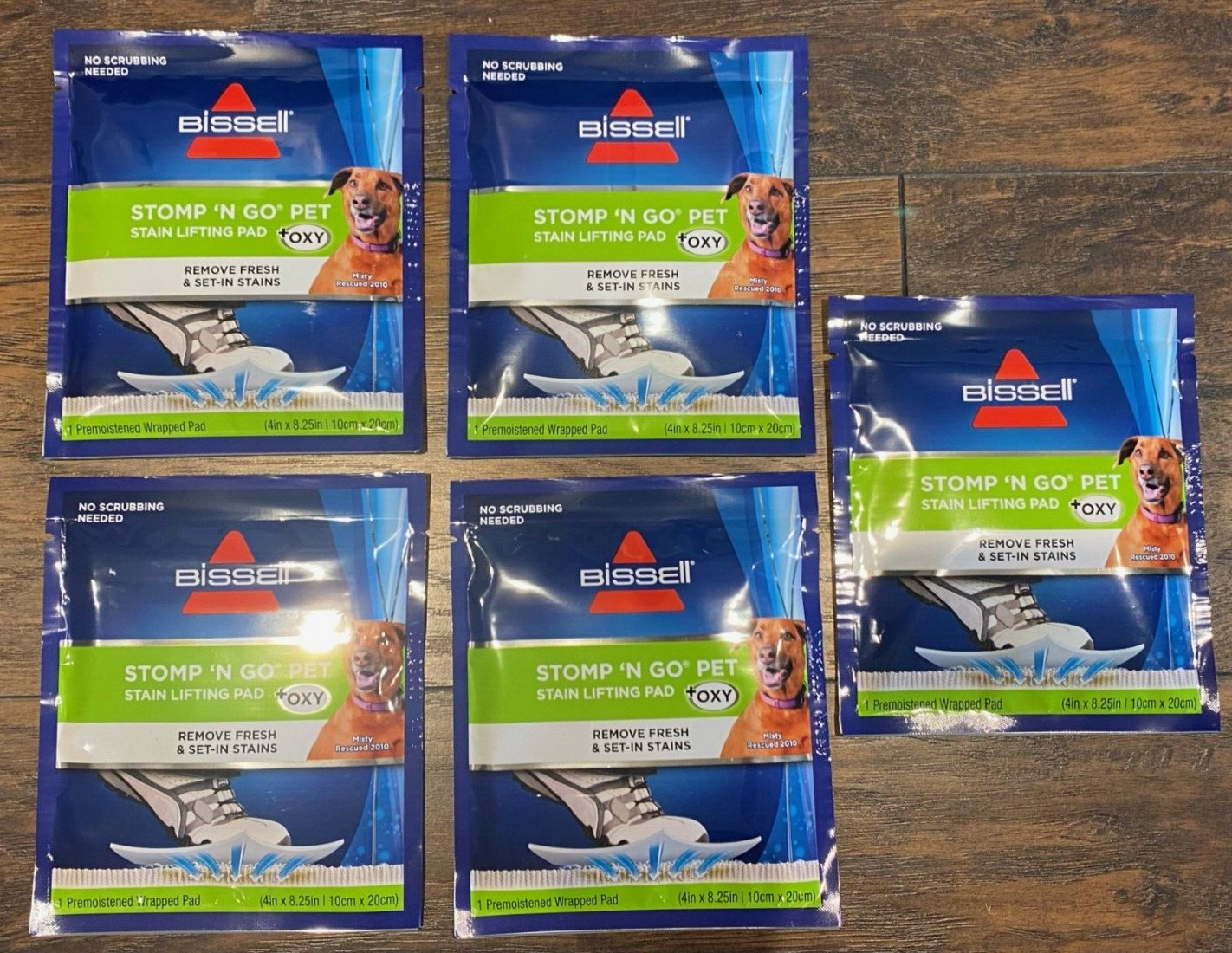 Bissell Stomp ‘N Go Pet Lifting Pads Oxy for Stain Removal on Carpet 5 PACK