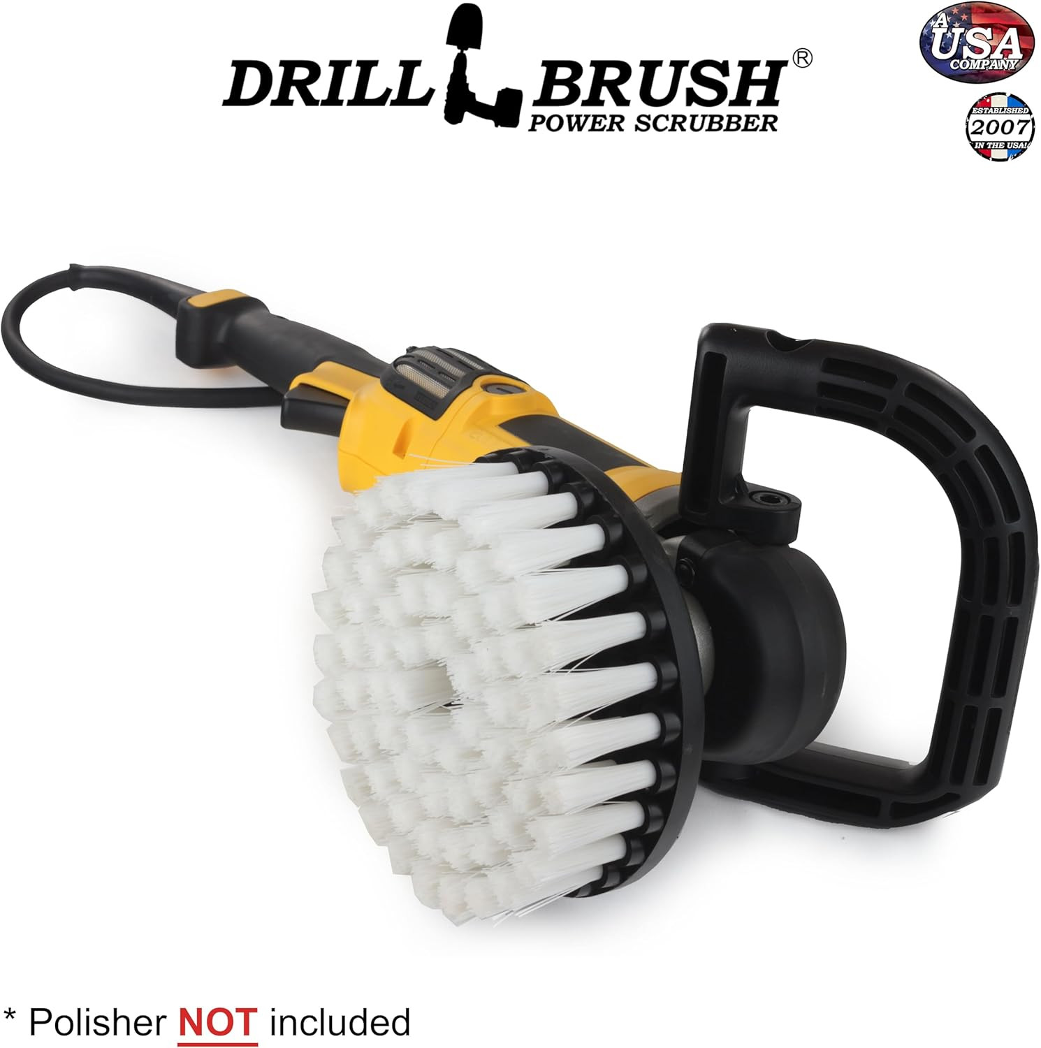 Carpet Cleaner Scrub Brush for Polisher – 7 Inch Soft White with 5/8 X 11 Threa
