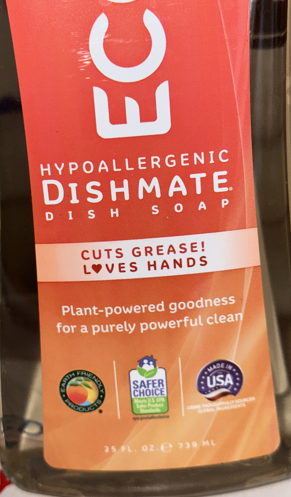 ECOS 25-oz. x 2- GRAPEFRUIT HYPOALLERGENIC DISHMATE