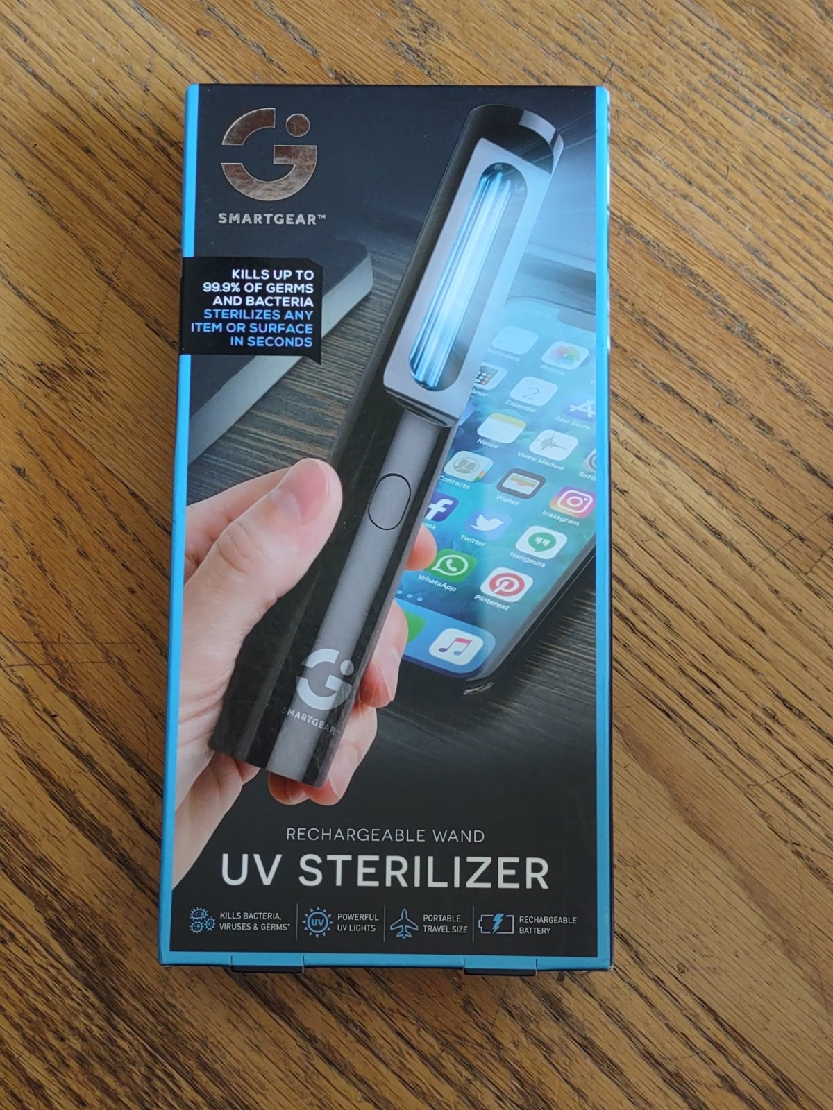 Smartgear Led Sterilization Wand New In Box Eliminates 99.9% Germs And Bacteria