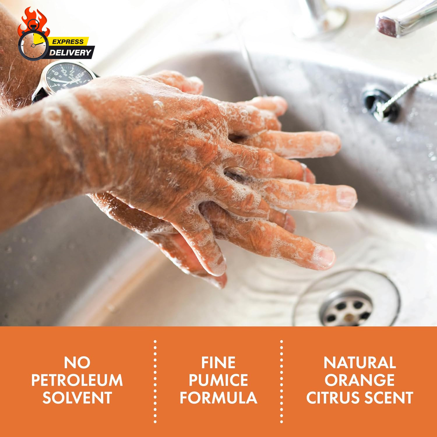 25219 Fast Orange Pumice Lotion Hand Cleaners, Citrus, Bottle with Pump, 1 Gal,
