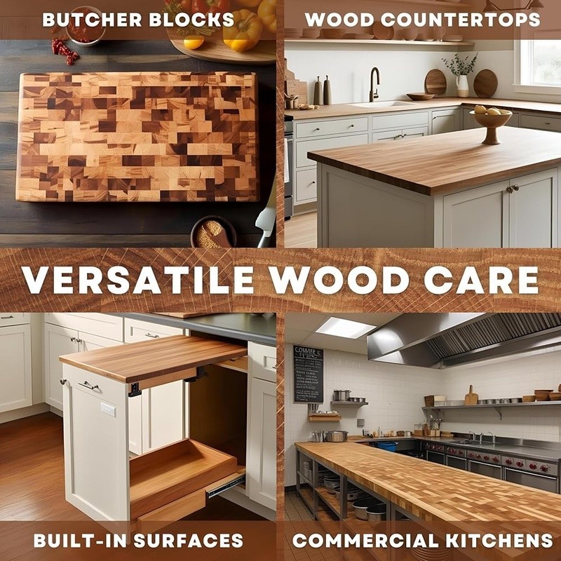 Butcher Block Care Kit Wood Cleaner Oil Wax Spray Natural Plant-Based 8oz New