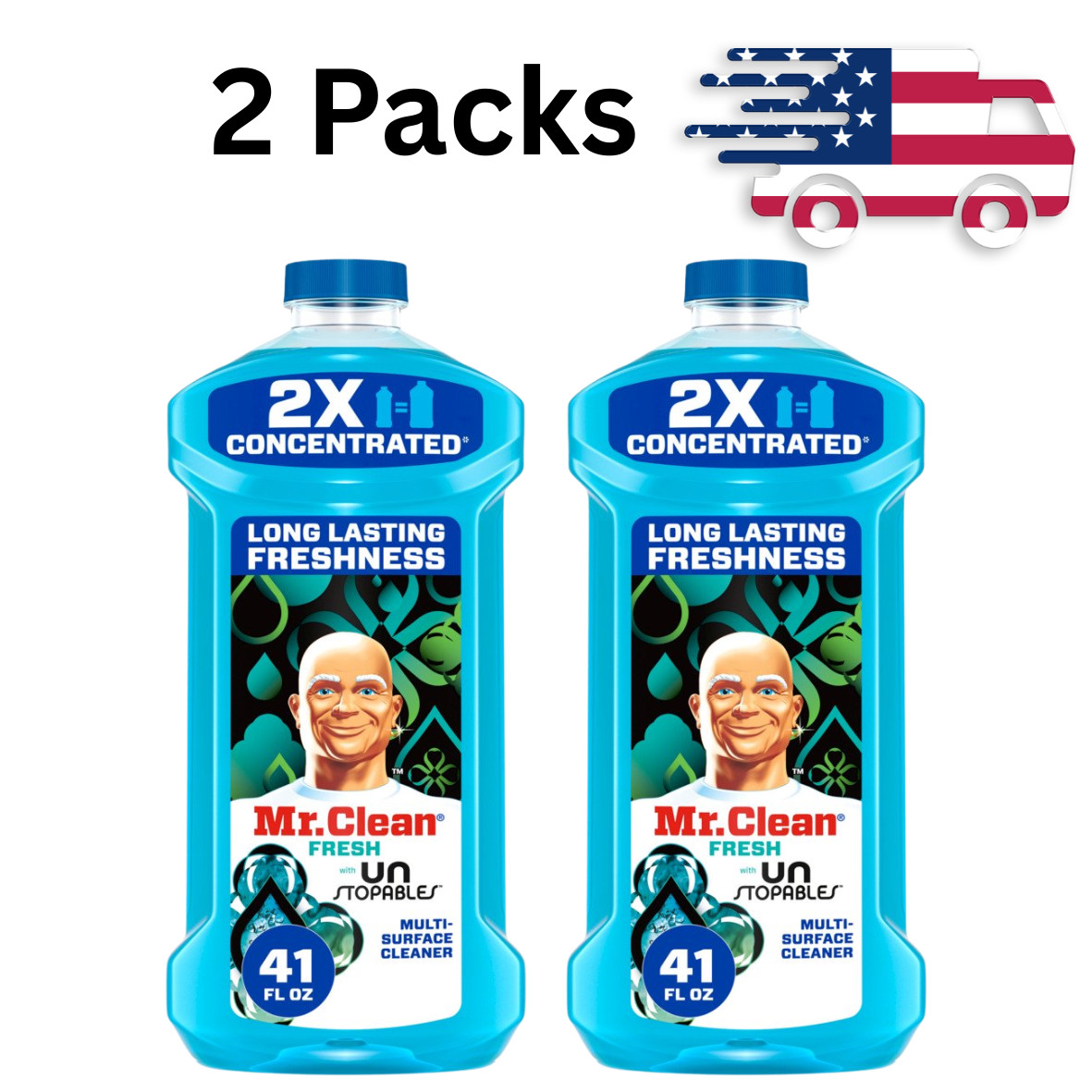 Mr. Clean 2X Concentrated Multi Surface Cleaner Unstopables Fresh Scent 41 oz.