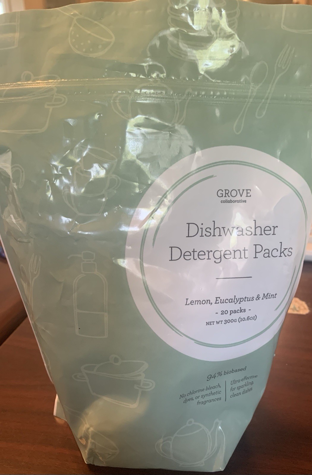 Grove Dishwasher Detergent Packs (20) Lemon Eucalyptus & Mint NEW