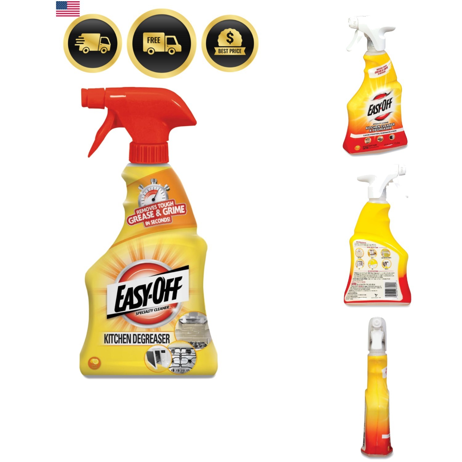 Kitchen Degreaser Cleaner Citrus Scent Heavy Duty Remove Grease Stovetop Sink