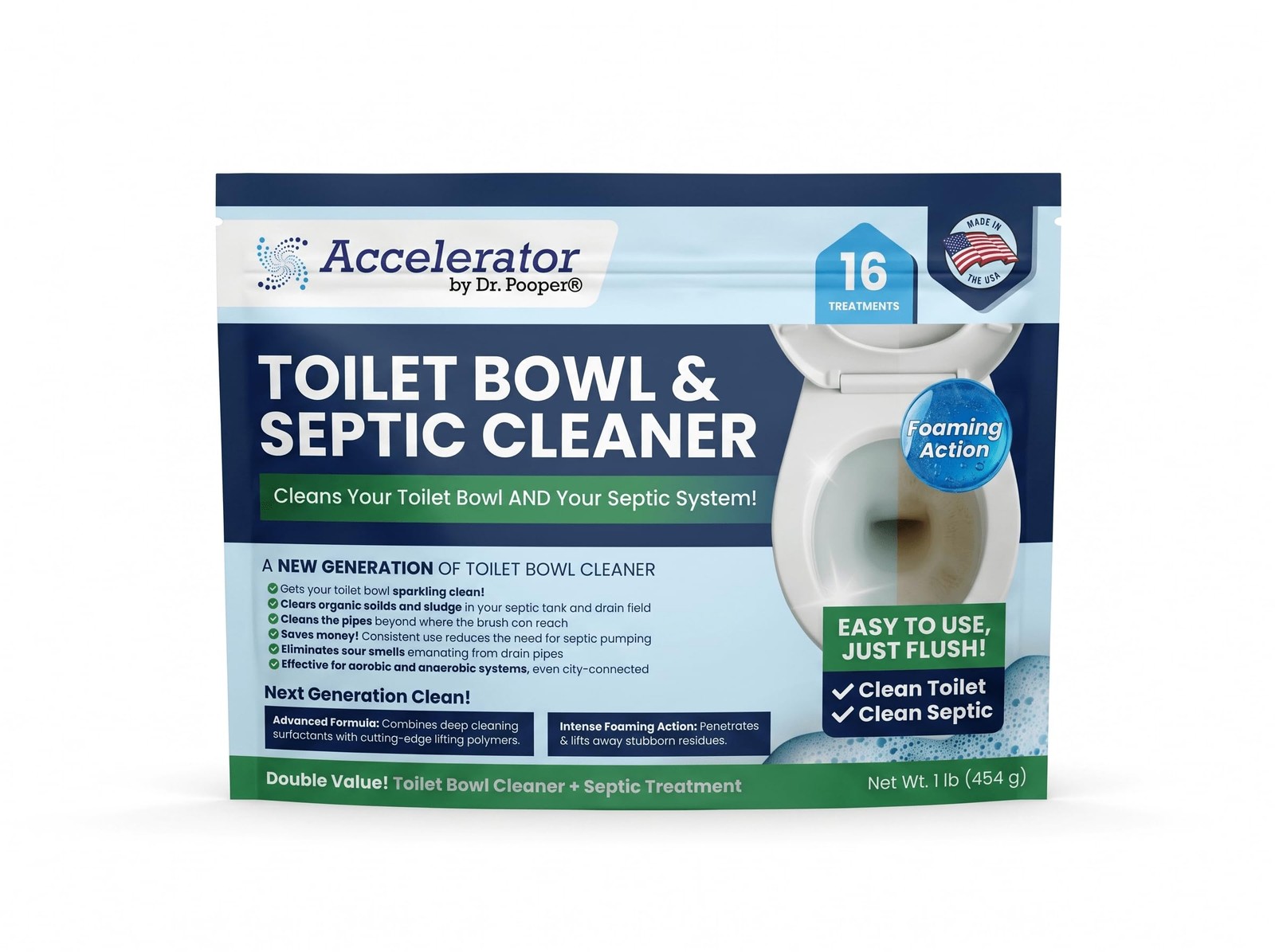 Dr. Pooper Toilet Bowl & Septic Tank Cleaner—Powerful Stain Remover & Odor Elimi