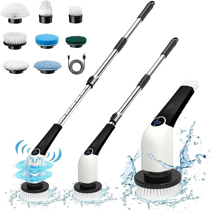 Spin Scrubber Kit Electric Scrubber for Bathroom Cleaning Tile Grout Tub Stove