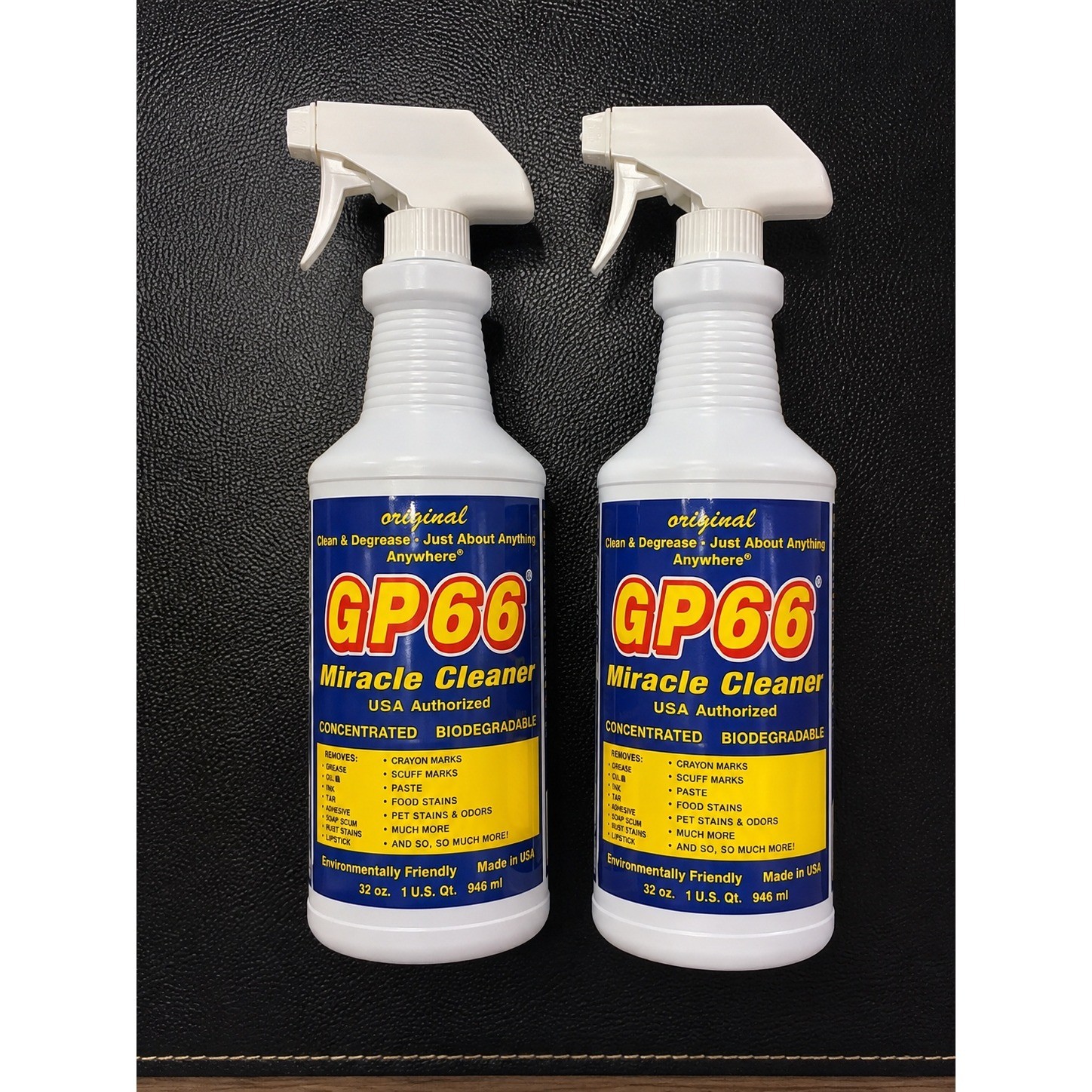 GP66 Miracle Clean Degreaser 32oz Spray Bottles 2-Pack Concentrate Multi-Surface