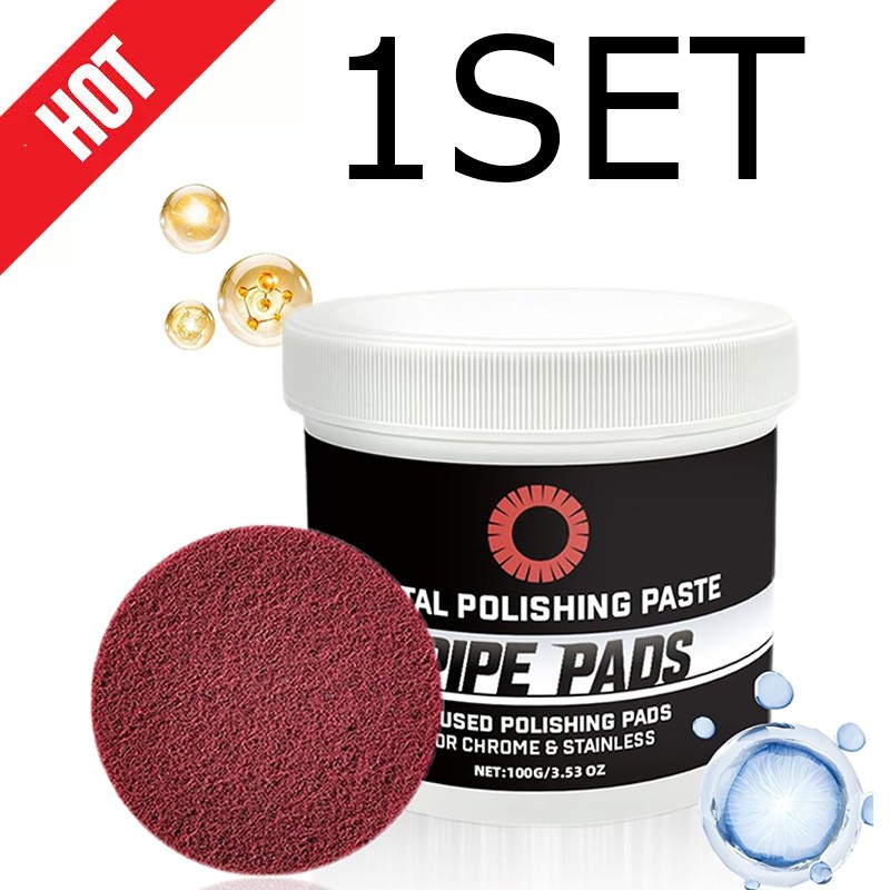 Metal Polish Paste Protectant Scratch Remover Pipe Infused Polishing Pads