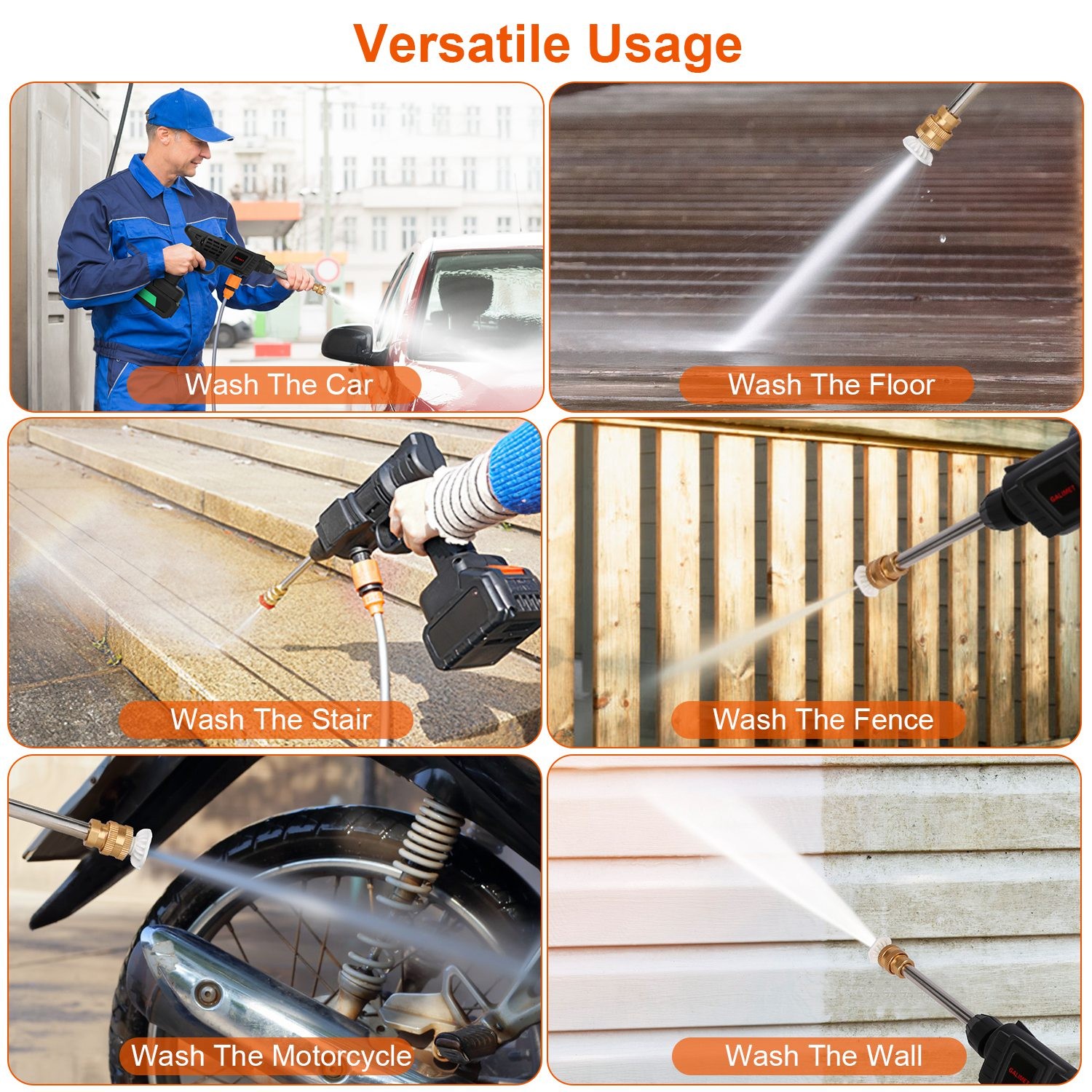 Cordless Pressure Washer Portable Electric Power Washer High Pressure Water Spra