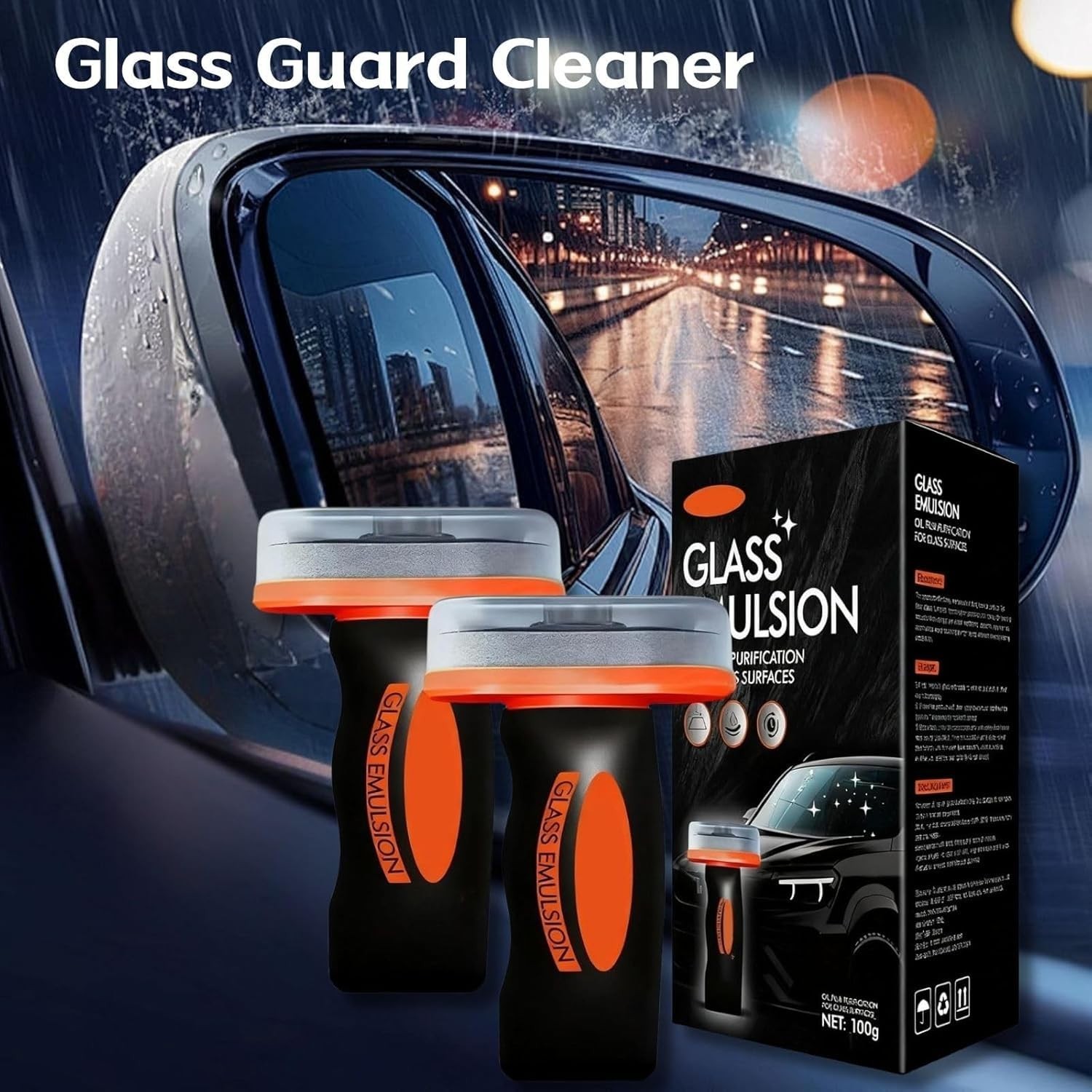 Oil Film Remover for Car Glass – Windshield Cleaner Brush Set (2 Pcs) – Clarity