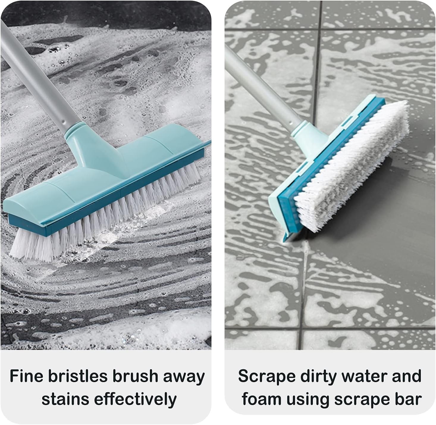Extendable Floor Scrub Brush with Stiff Bristles – Perfect for Bathroom & Patio