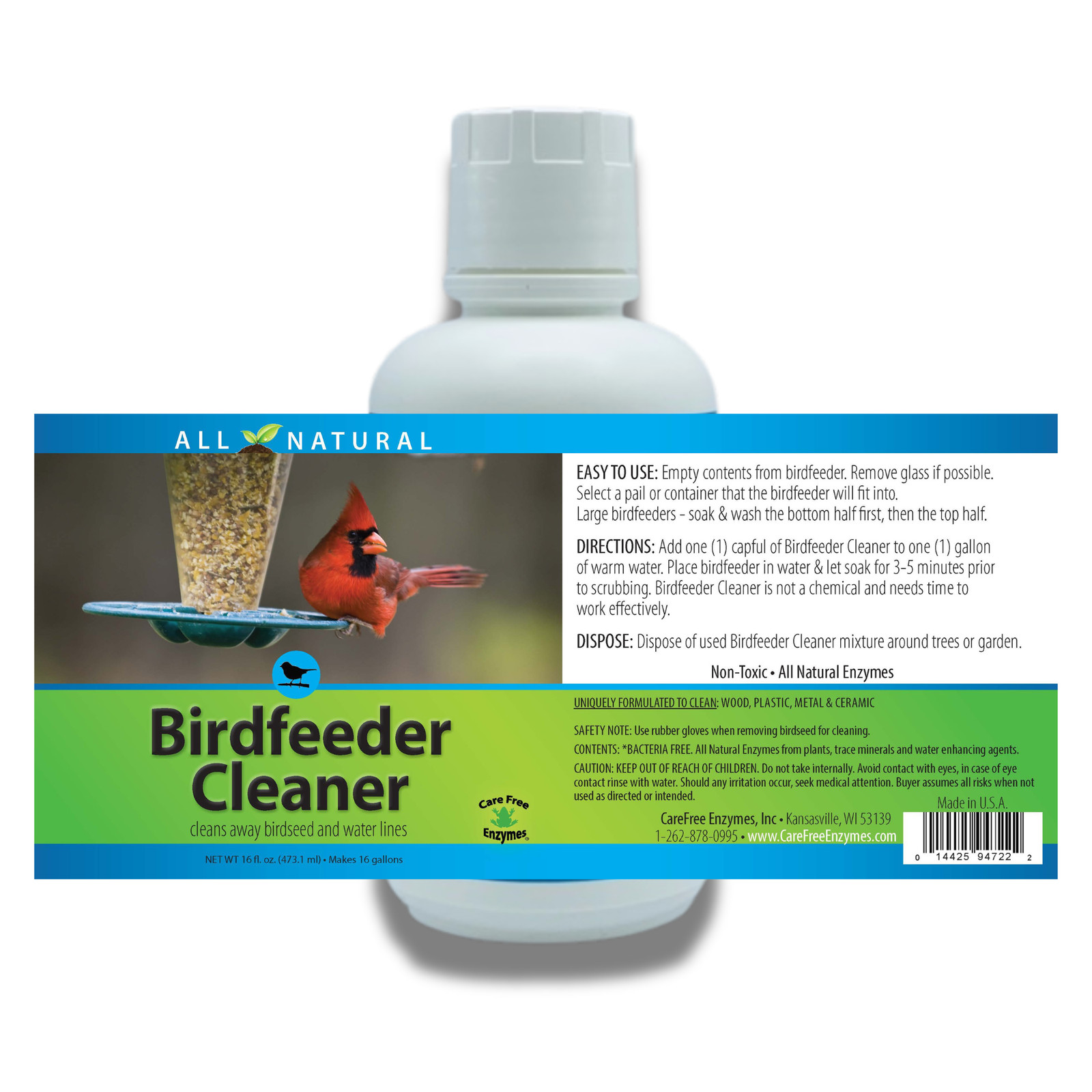 All-Natural Bird Feeder Cleaner & Protector | CareFree Enzymes Birdfeeder Cleane