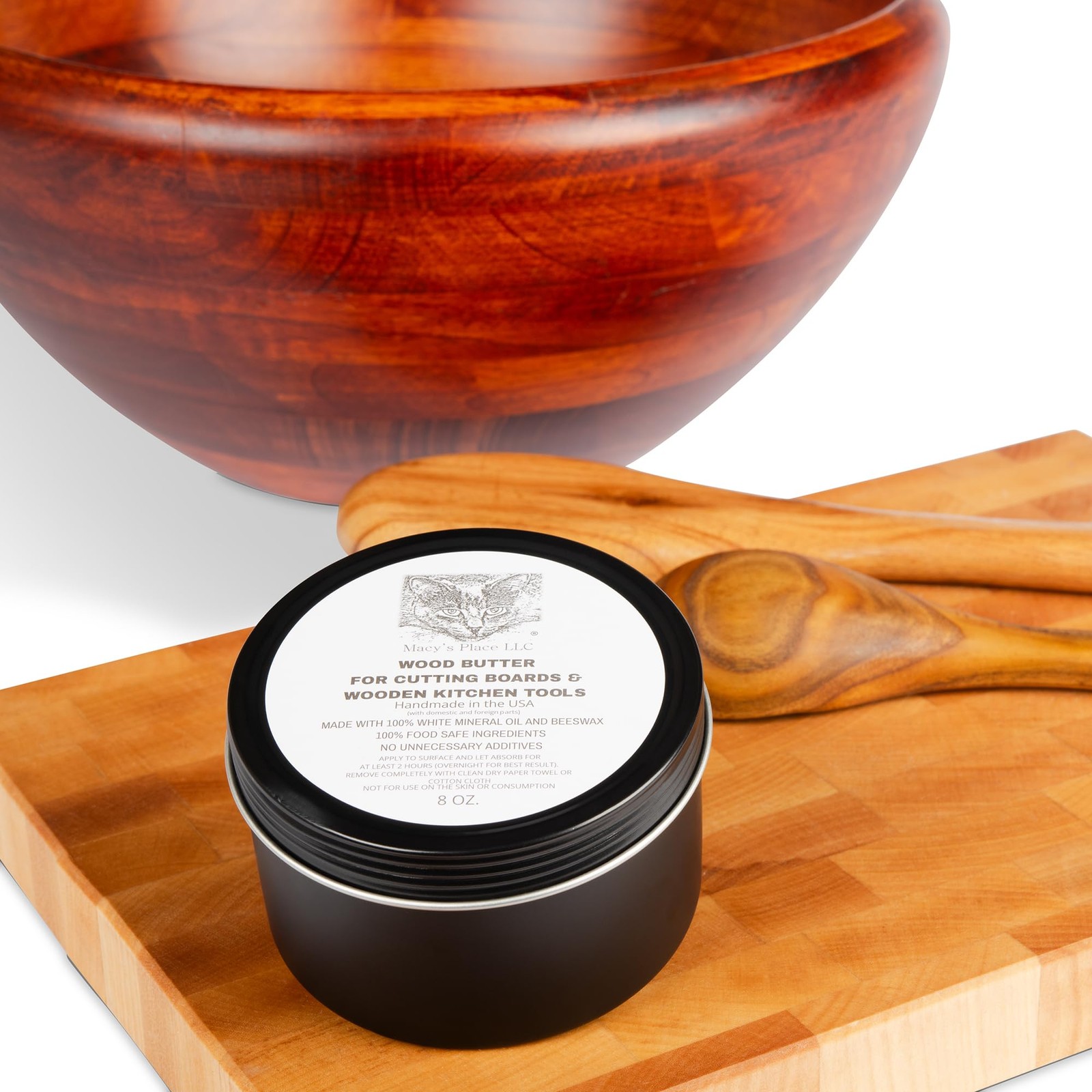 Wood Butter Cutting Board Wax – 8 fl oz – Conditioner for Butcher Block and W…