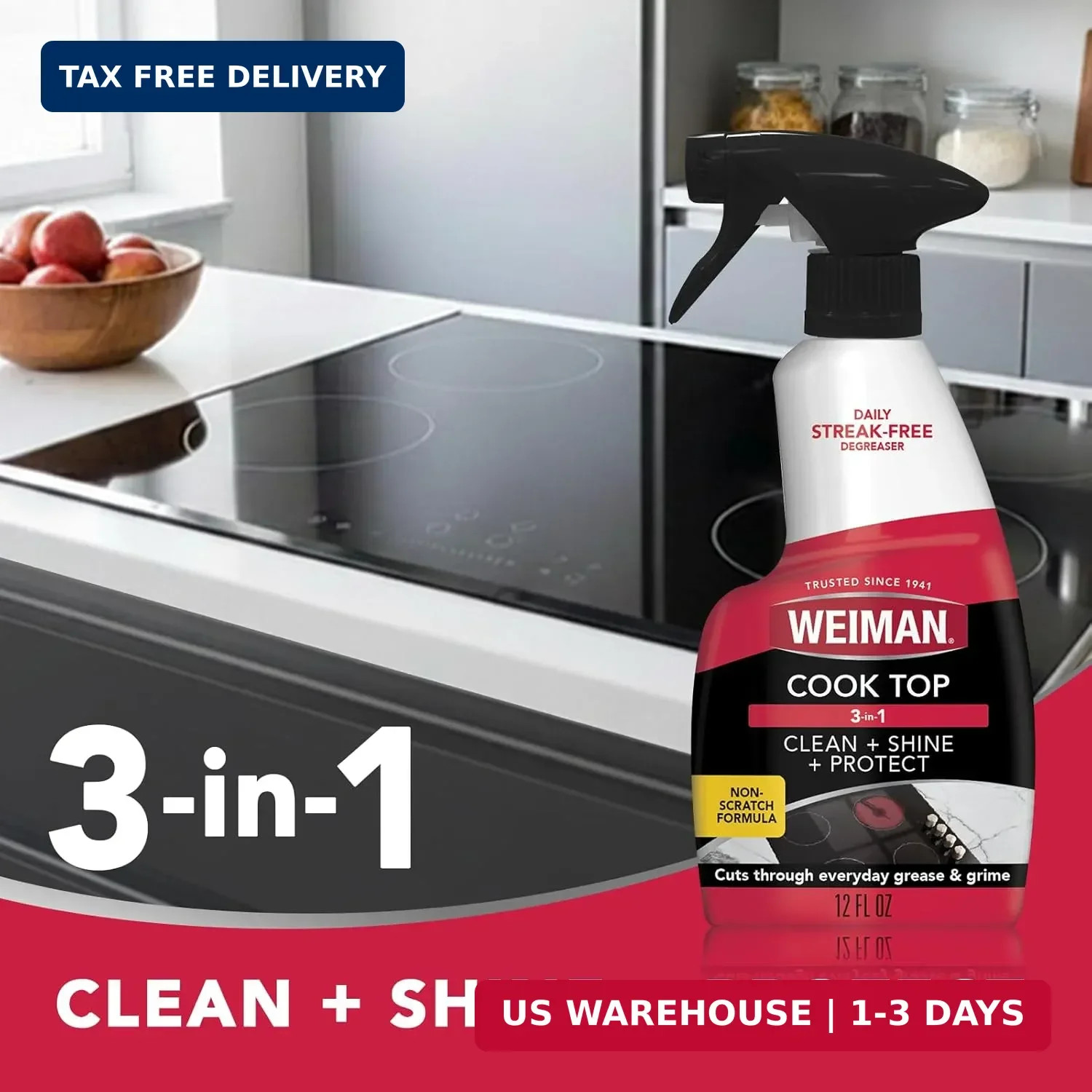 Weiman 2-Pack Cooktop Cleaning Spray & Microfiber Cloth – Cooktop & Oven Cleaner