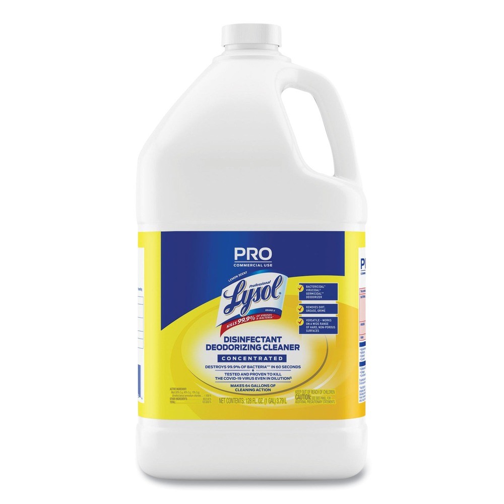 Professional LYSOL Brand 99985CT 128 oz Bottle Cleaner – Lemon (4/CT) New