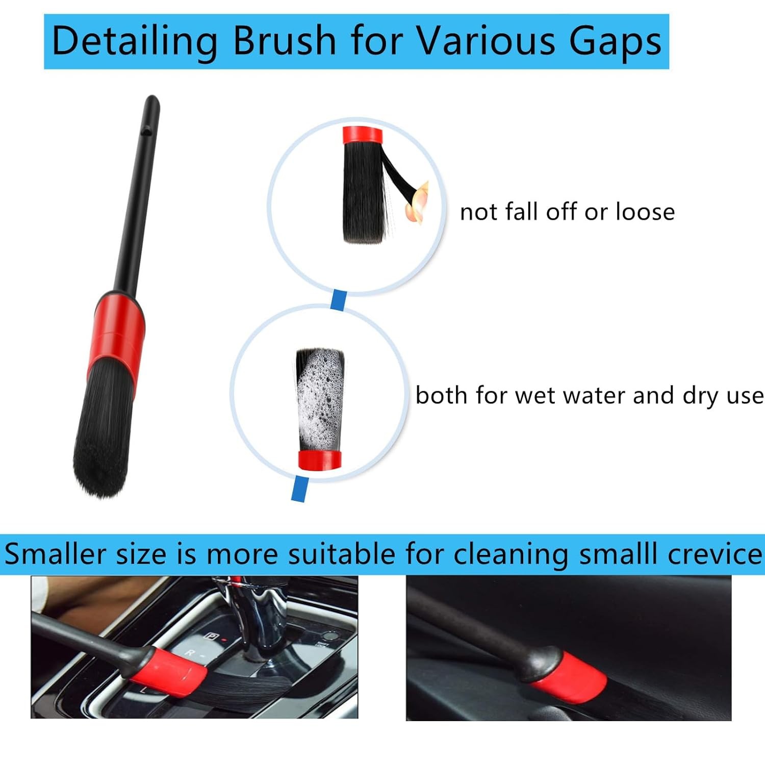 Car Interior Duster Detail Brush Cleaning Kit Soft Dash Vent Dusting Tools Car