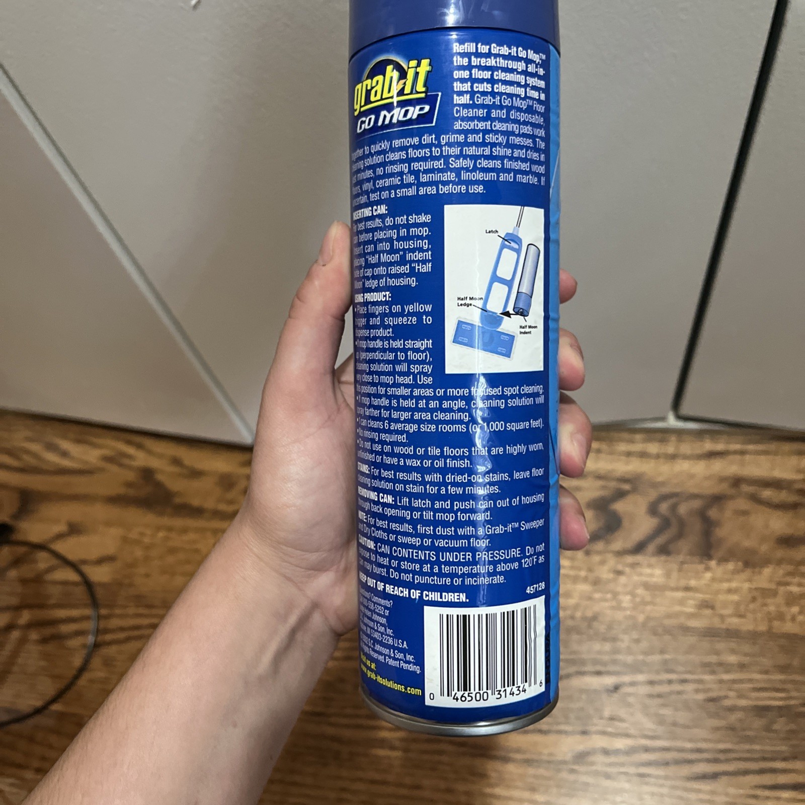 Grab It Go Mop Floor Cleaner/ Refill SC Johnson 20 Ounces